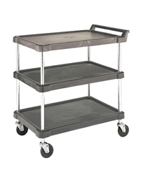 J16UC3 Olympic Polymer 3 Shelf Utility Cart | Olympic Wire Shelving from Steel Shelving USA