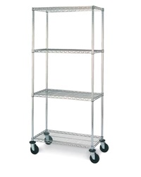 J2460-74CM Chrome Wire Shelving Cart 80"High | Olympic Wire Shelving from Steel Shelving USA