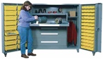 All Welded Cabinet with Modular Drawers and Tilt-Bins
